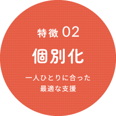 特徴02 個別化（一人ひとりに合った最適な支援）